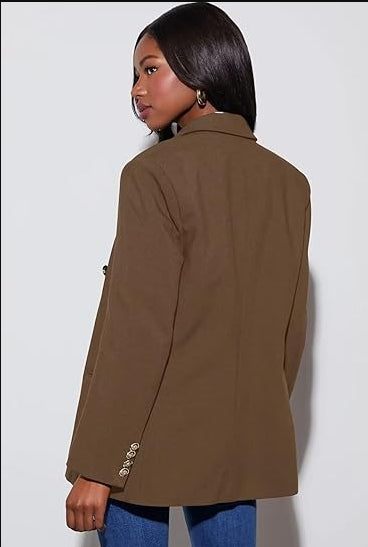 Womens Double Breasted Blazer Jackets Casual Open Front Long Sleeve Lapel Collar Work Office Blazer Jackets