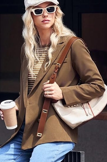 Womens Double Breasted Blazer Jackets Casual Open Front Long Sleeve Lapel Collar Work Office Blazer Jackets